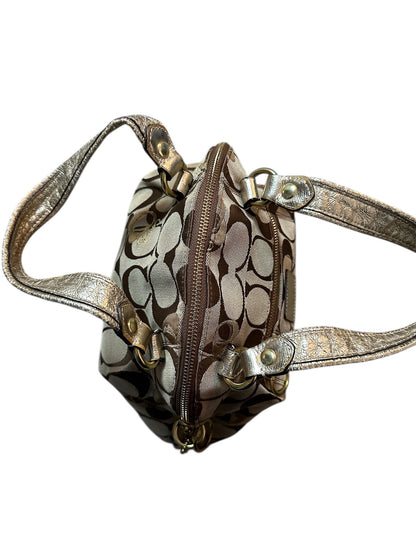 COACH Signature Metallic Monogram Zoe Satchel Handtasche