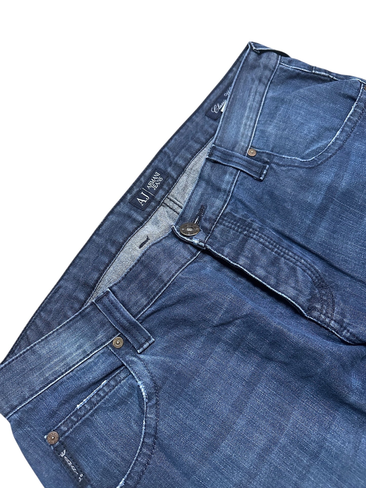 Armani Jeans Hose Baggy Raw Denim Blau Adler 34