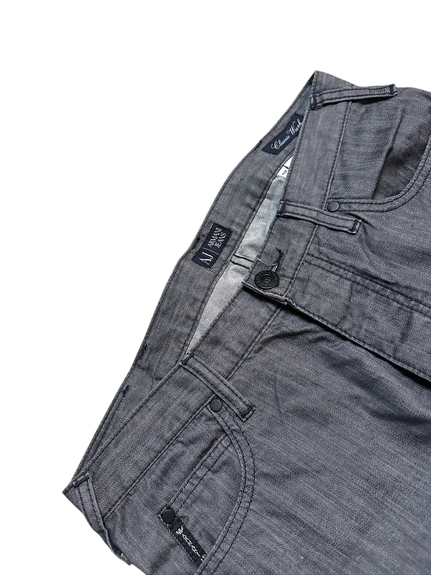 Armani Jeans Wide Leg Hose Grau Adler 33