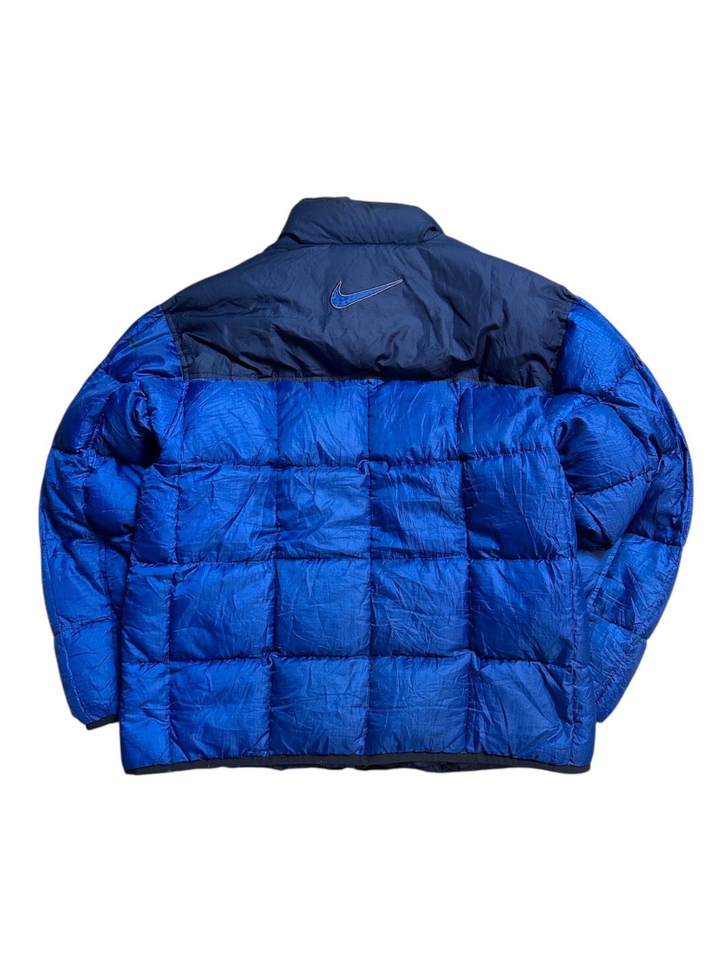 Nike Daunenjacke Puffer Warme Vintage Winterjacke Blau Größe M