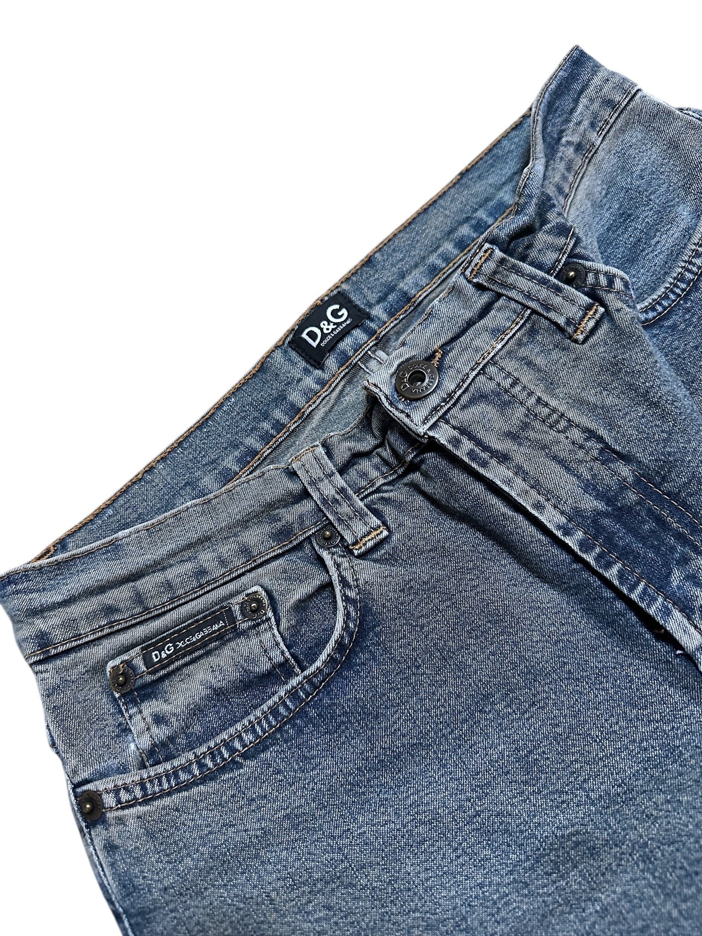 Dolce & Gabbana Flared Jeanshose Vintage Denim Blau Größe 29