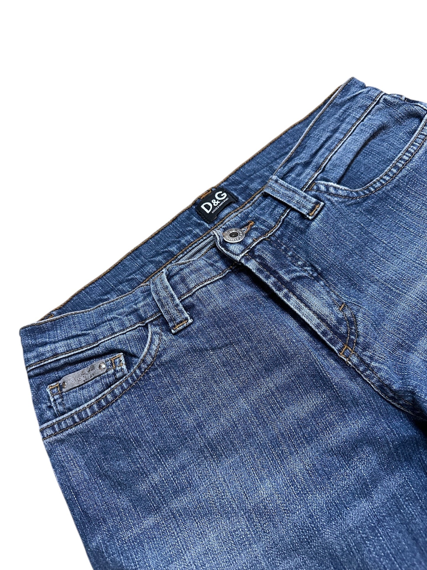 Dolce & Gabbana Flared Denim Jeans Hose Backprint 27