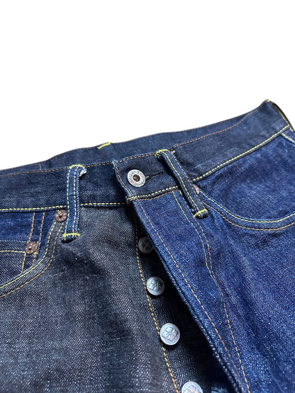 Evisu Jeans 2001 Genes Paris Raw Denim Two Toned Backprint 29