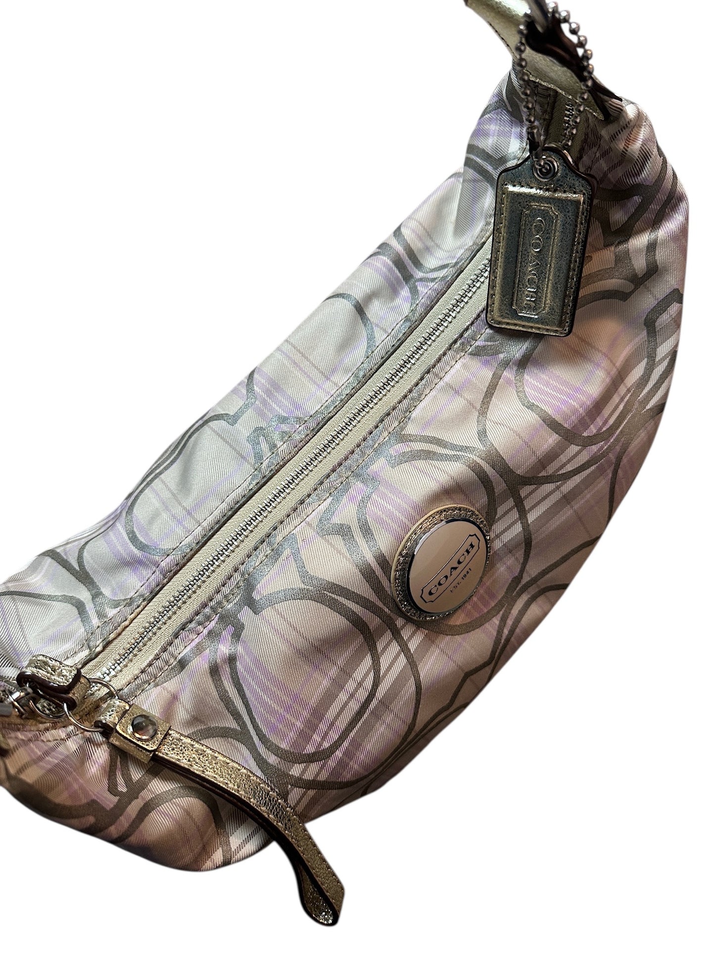 COACH Signature Plate Schulter Tasche Muster mit Charms