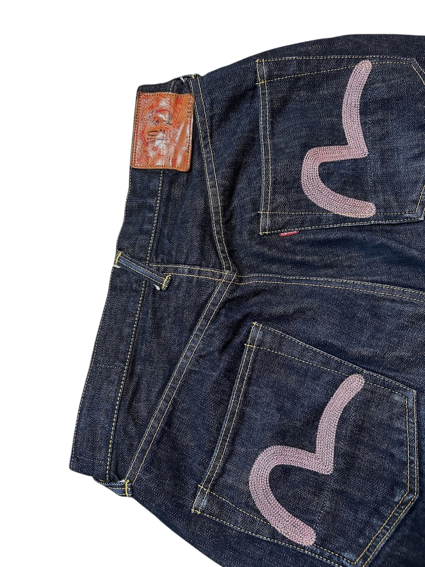 Evisu Jeans No. 2 Hose Raw Baggy Denim  2001 Backprint 34