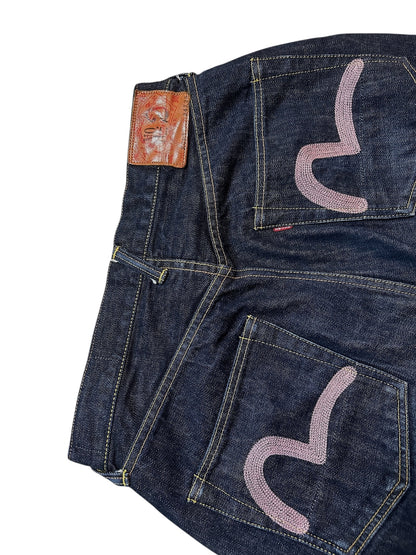 Evisu Jeans No. 2 Hose Raw Baggy Denim  2001 Backprint 34