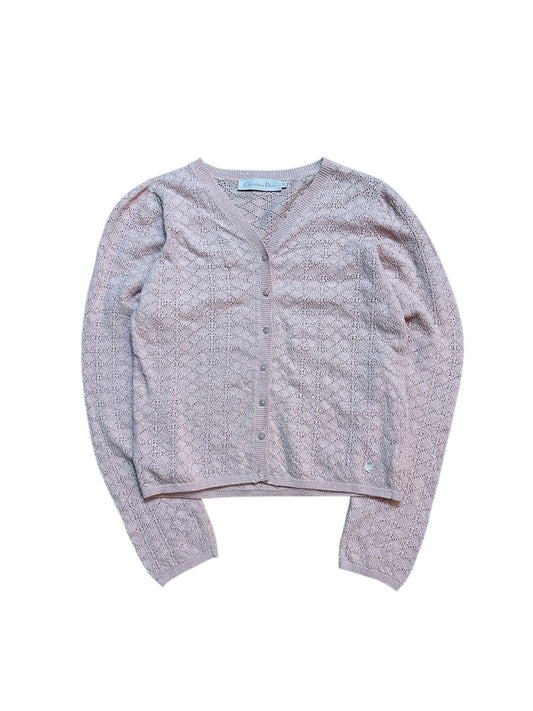 {{Christian Dior Metallic Stricktop Rosa Glitzer Langarm Größe XS}} vintage fashion.