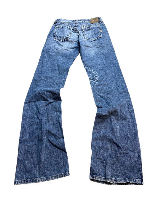 Armani Jeans Vintage Flared Bootcut Jeanshose Pants Hose Denim Blau Logo 26