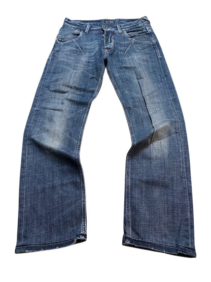 Armani Jeans Vintage Blau Denim Streifen Größe 33