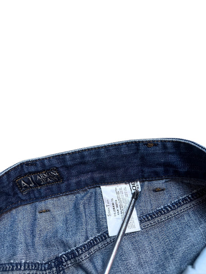 Armani Jeans Vintage Jeanshose Denim Pants Hose Blau Waschung Logo 30