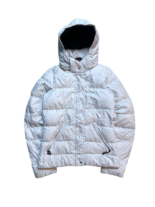 Nike Vintage Taillierte Daunenjacke Warme Winterjacke Weiß XS